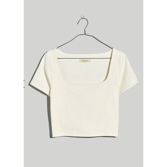 Madewell Square Neck Crop Tee in Sleekhold Lighthouse Size XL NL399 - Picture 2 of 7